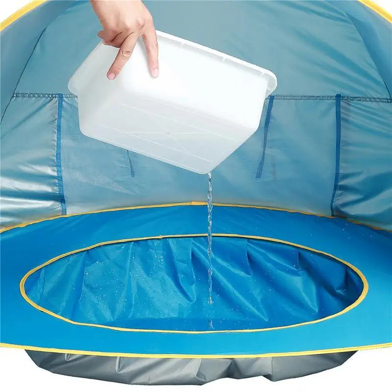 Barraca Pop‑Up com Piscina Portátil e Proteção UV para Bebês e Crianças